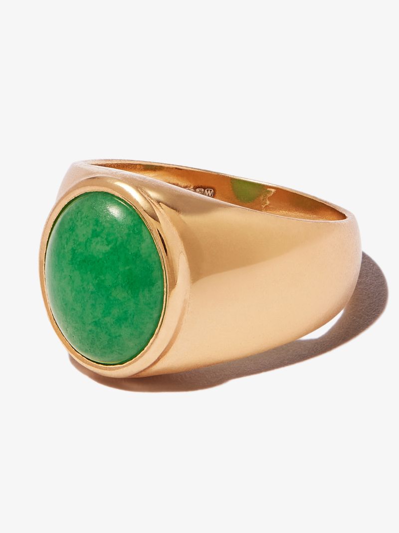 Gold Vermeil Classico Malay Jade Signet Ring