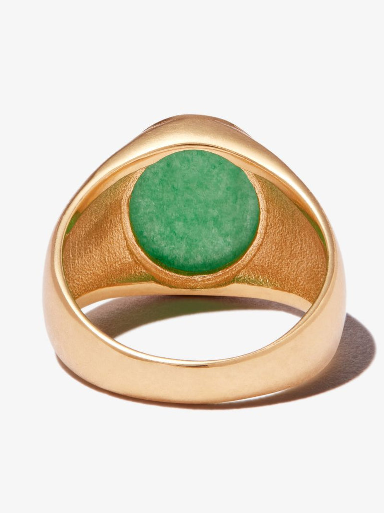 Gold Vermeil Classico Malay Jade Signet Ring