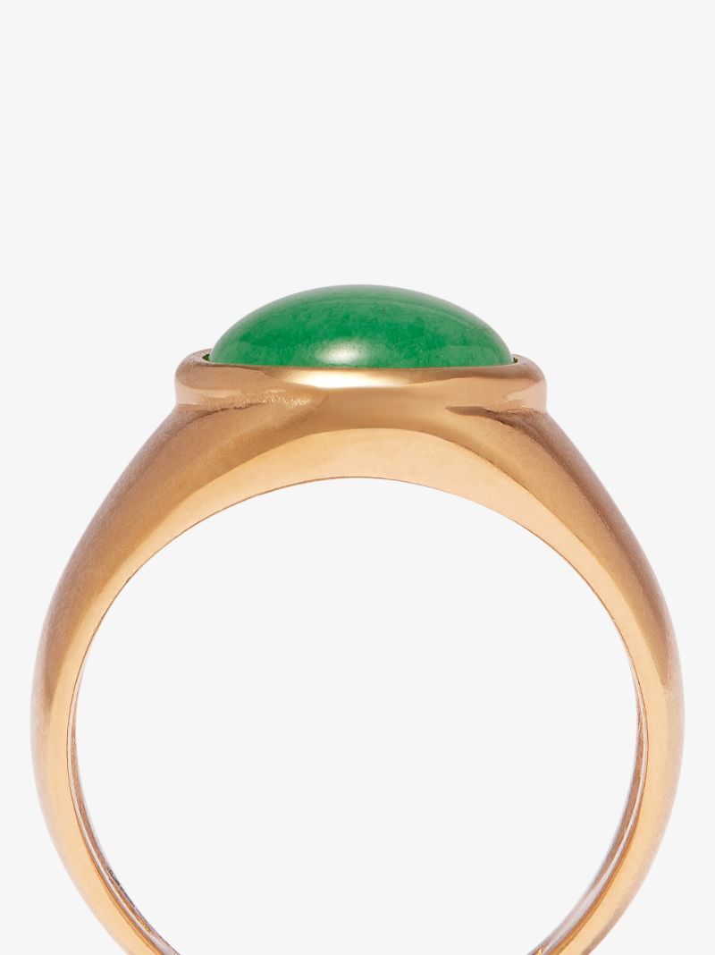 Gold Vermeil Classico Malay Jade Signet Ring