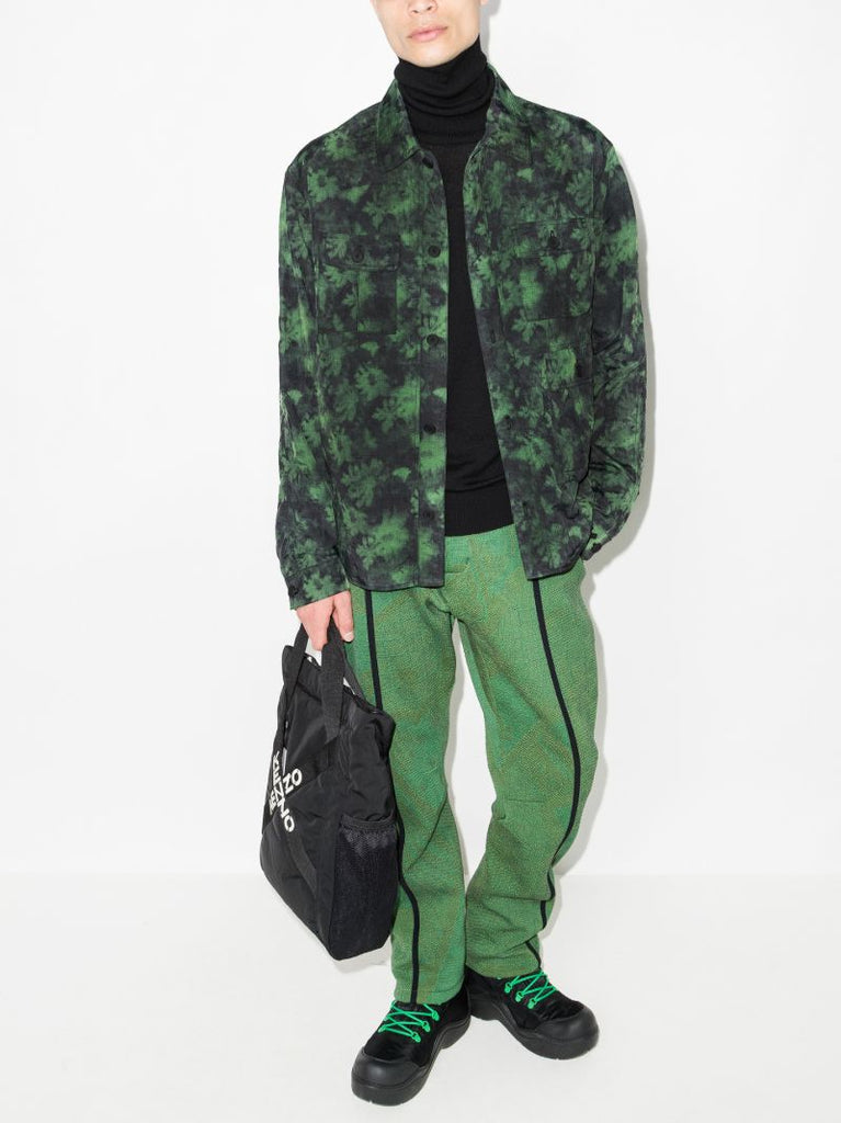 Ghost Flower Print Shirt Jacket
