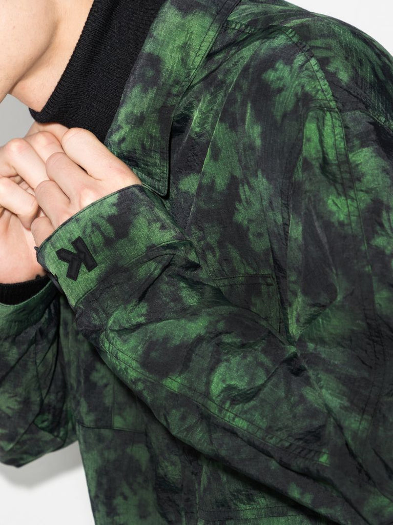 Ghost Flower Print Shirt Jacket