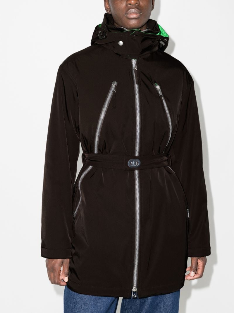 Hooded Belted Zipped Parka