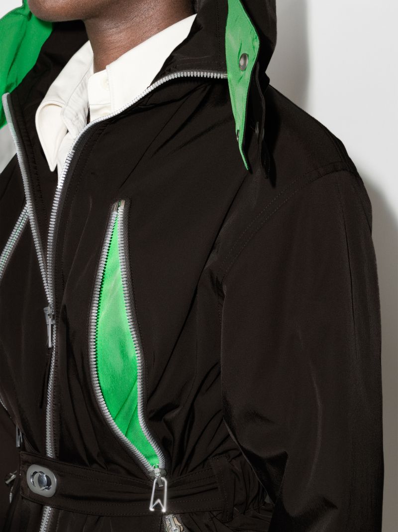 Hooded Belted Zipped Parka