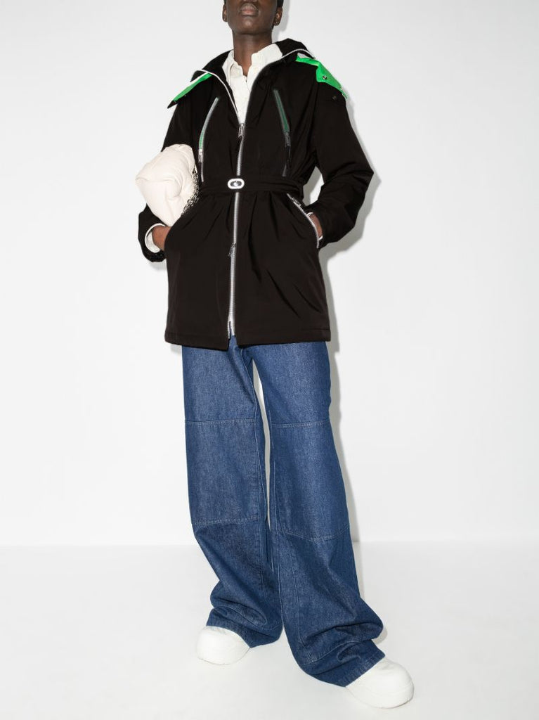 Hooded Belted Zipped Parka