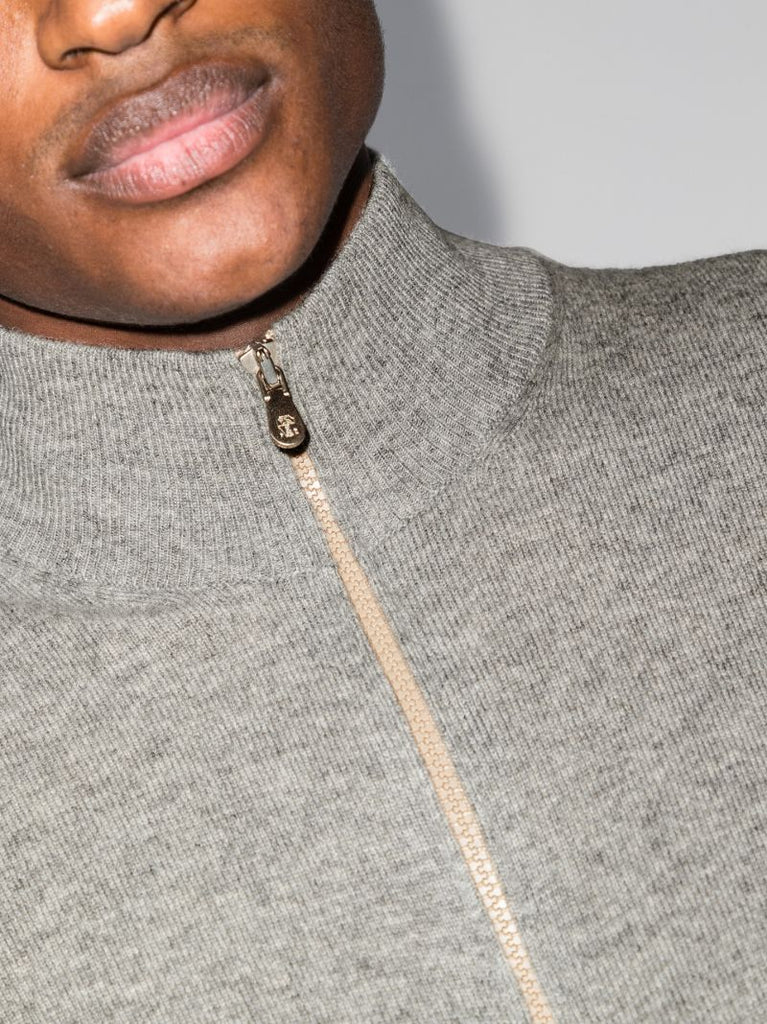 Zip-up Wool Sweater