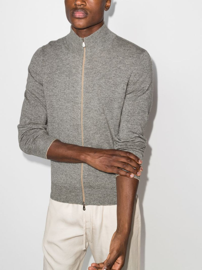 Zip-up Wool Sweater