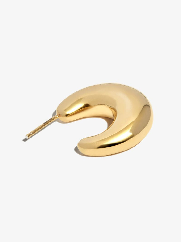 Gold Vermeil Crescent Moon Small Hoop Earrings