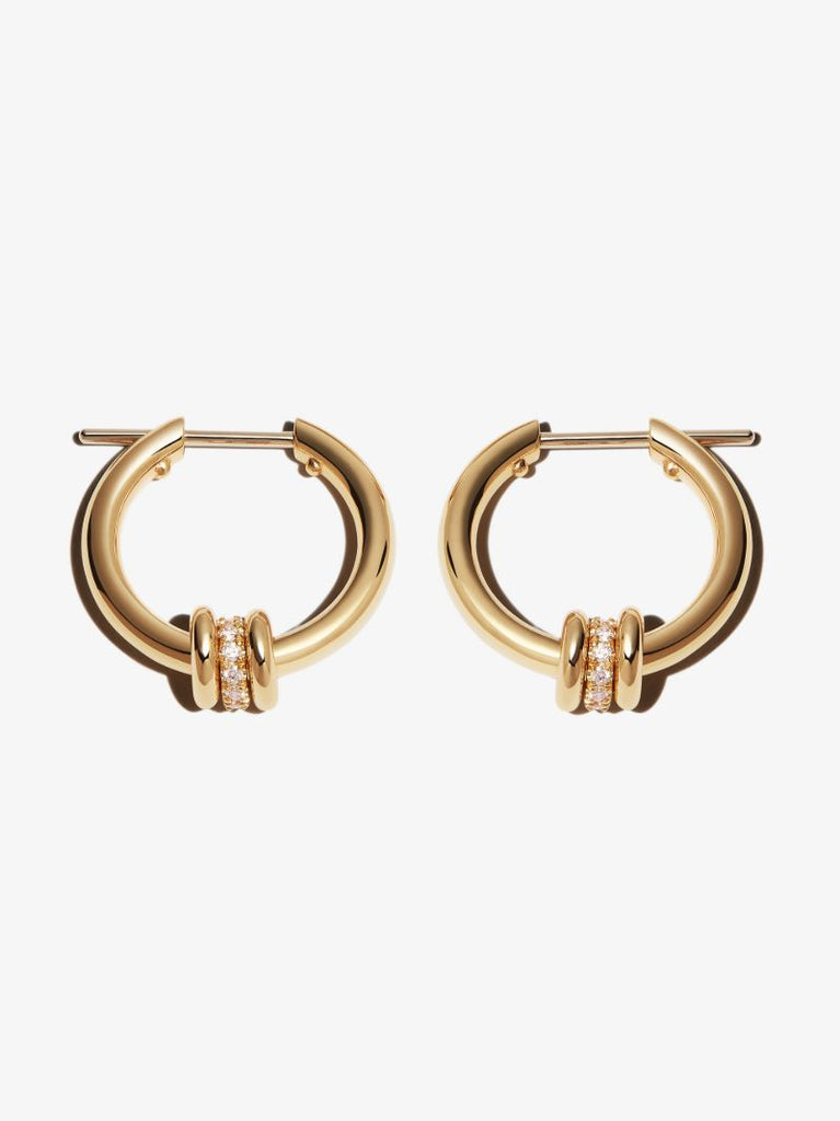 18k Yellow Gold Ara Diamond Hoop Earrings