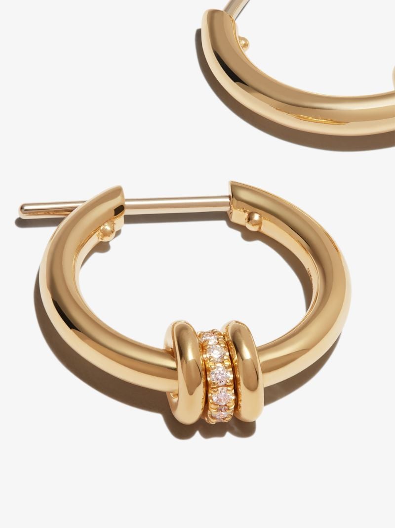 18k Yellow Gold Ara Diamond Hoop Earrings