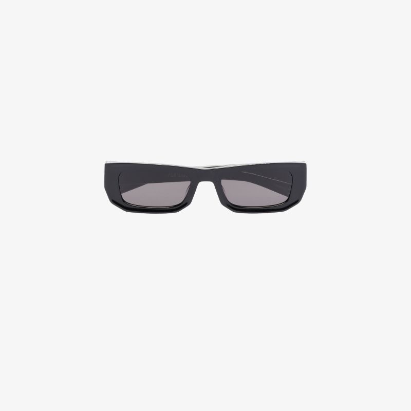 Black Bricktop Rectangle Sunglasses