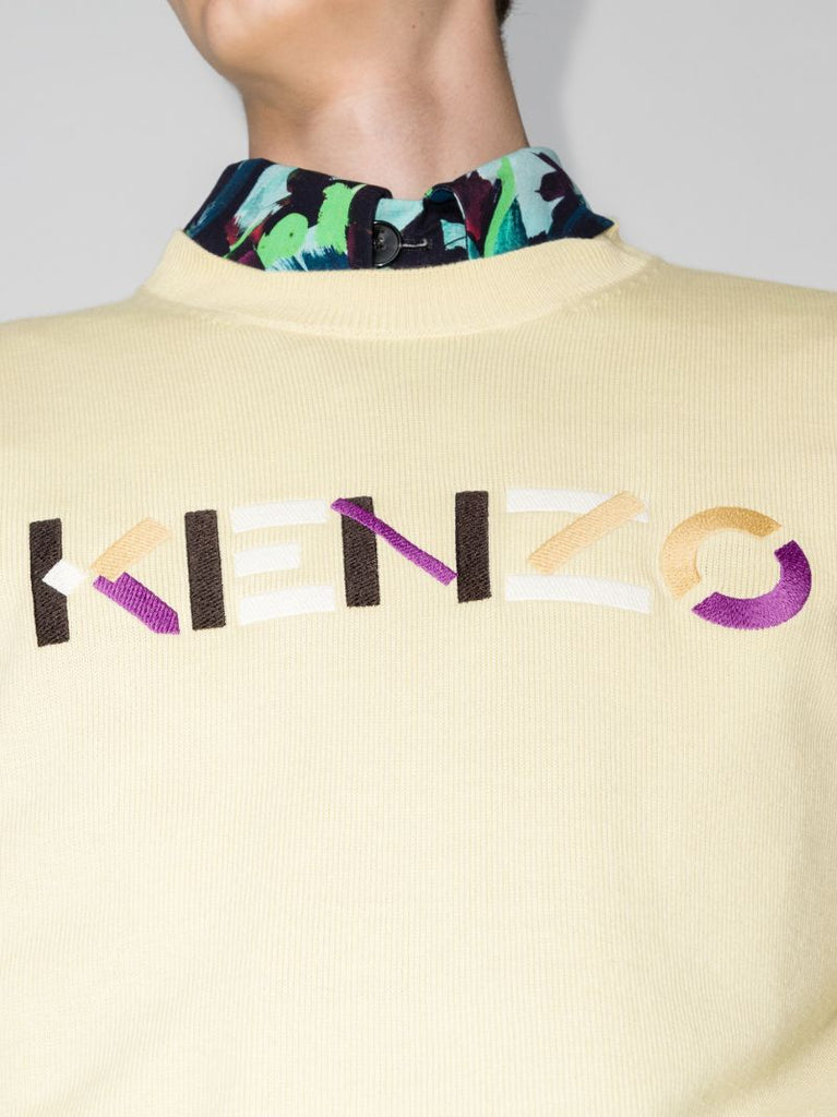 Embroidered Logo Wool Sweater