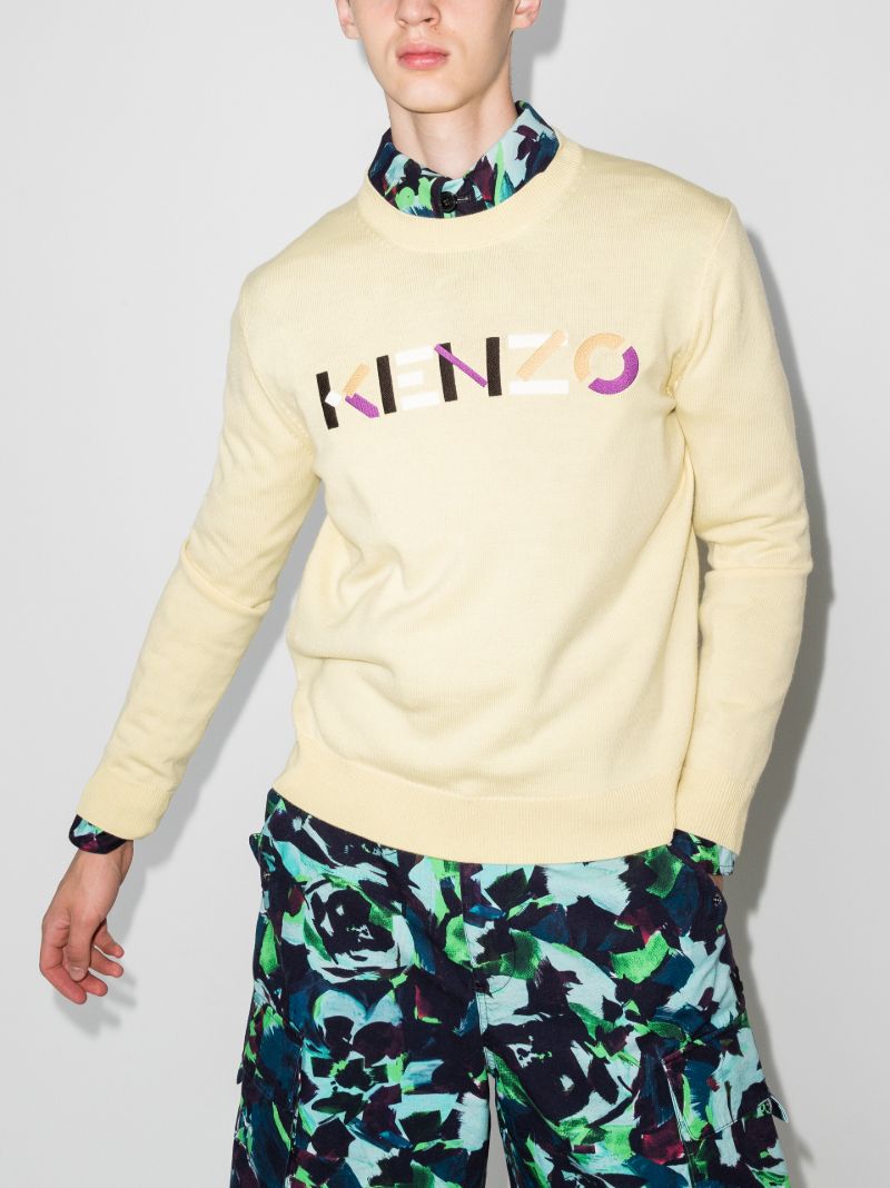 Embroidered Logo Wool Sweater