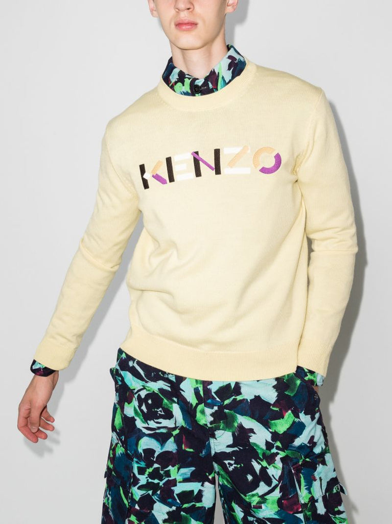 Embroidered Logo Wool Sweater
