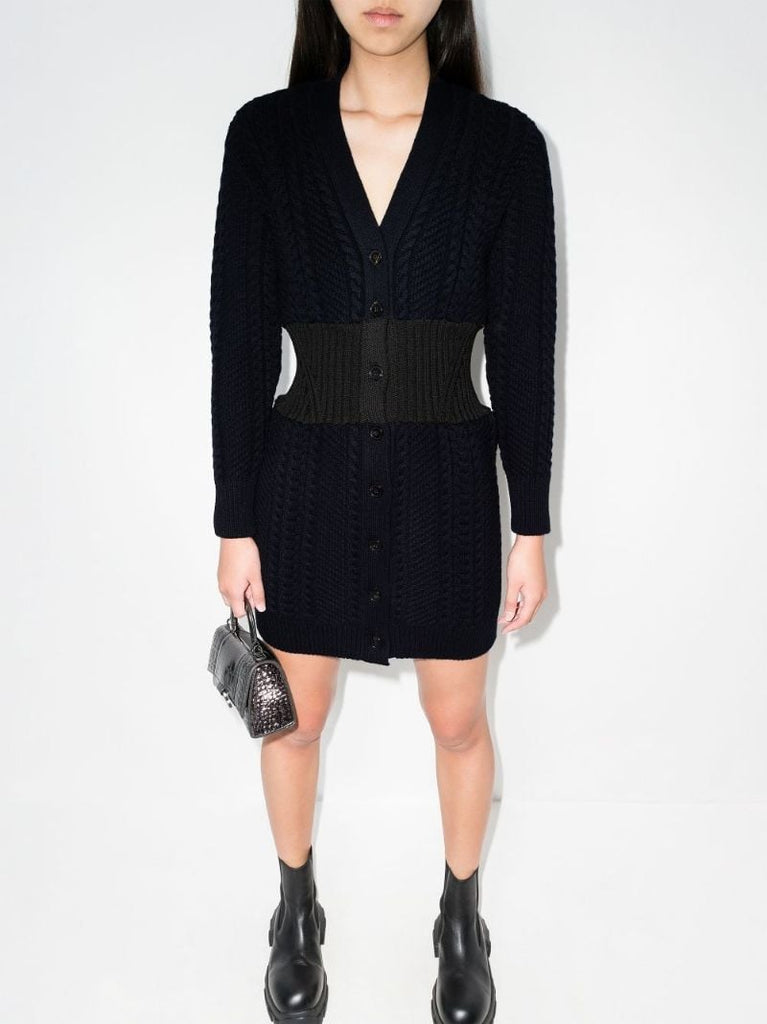 Cable-knit V-neck Cardigan