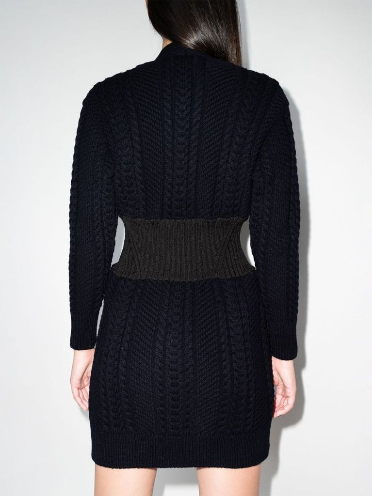 Cable-knit V-neck Cardigan