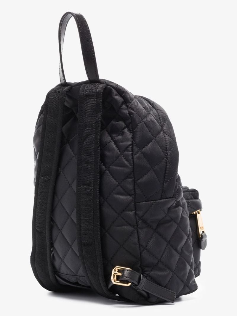 Black Mini Logo Quilted Backpack