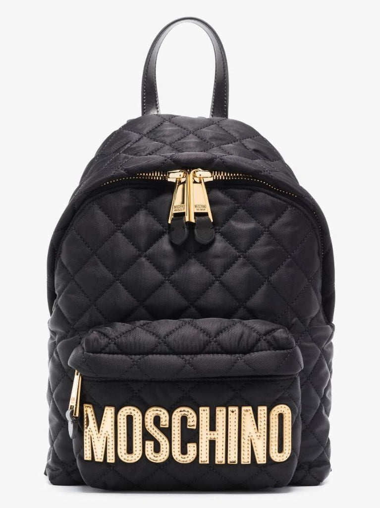 Black Mini Logo Quilted Backpack