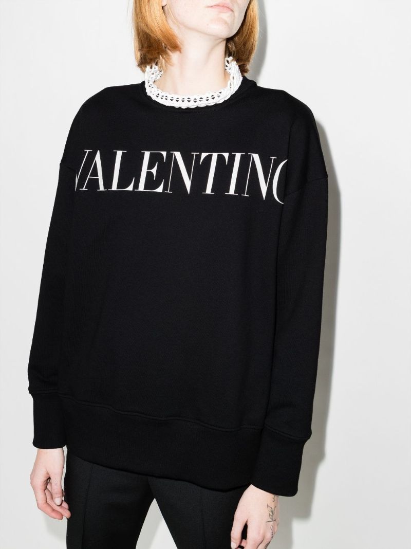 Logo Lace Cotton Sweatshirt