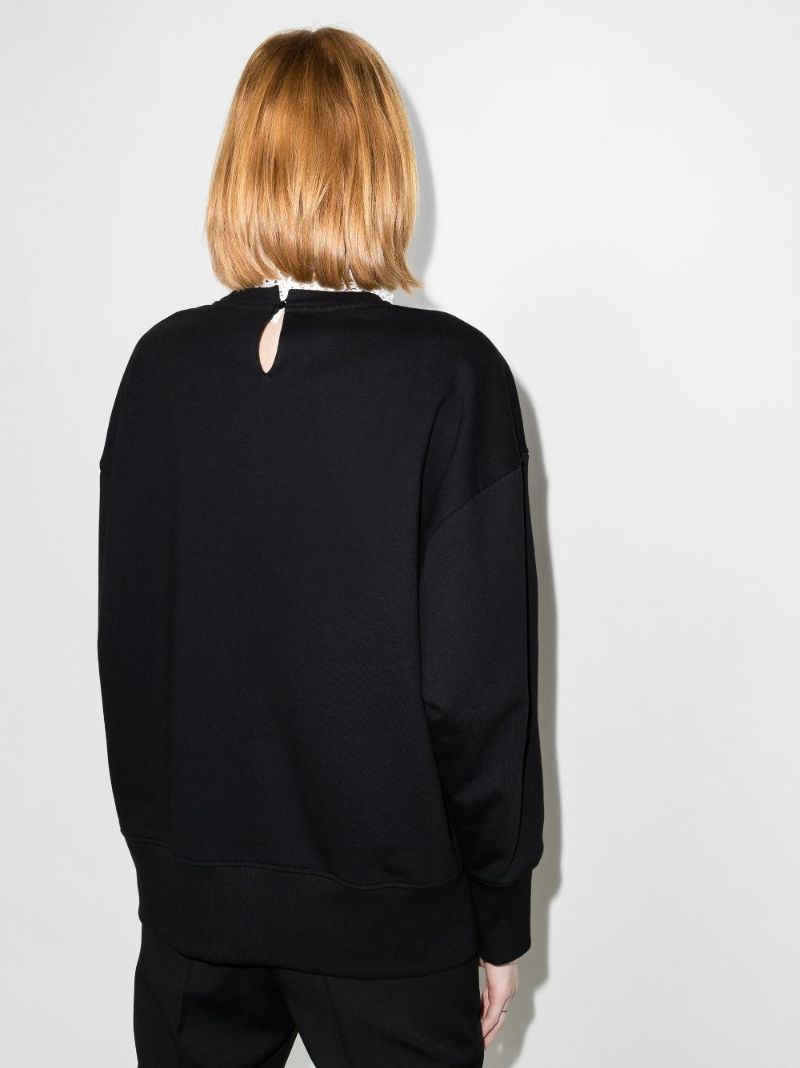 Logo Lace Cotton Sweatshirt