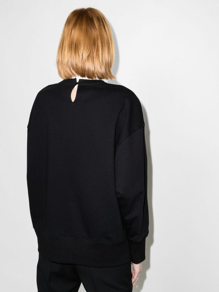 Logo Lace Cotton Sweatshirt