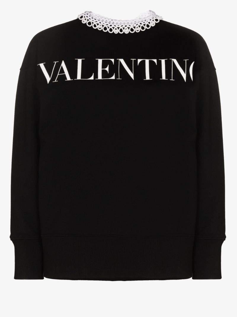 Logo Lace Cotton Sweatshirt