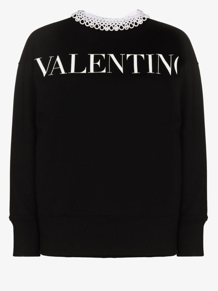 Logo Lace Cotton Sweatshirt
