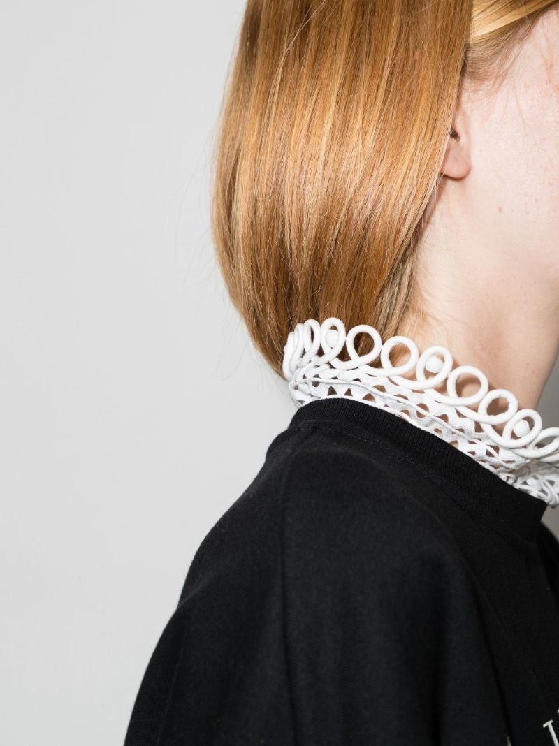Logo Lace Cotton Sweatshirt