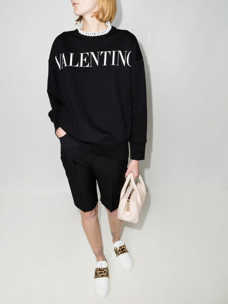 Logo Lace Cotton Sweatshirt