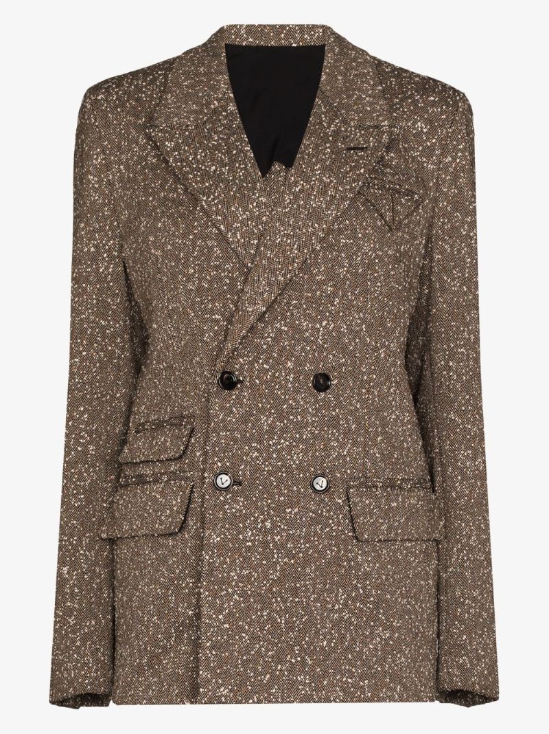 Double-breasted Herringbone Blazer