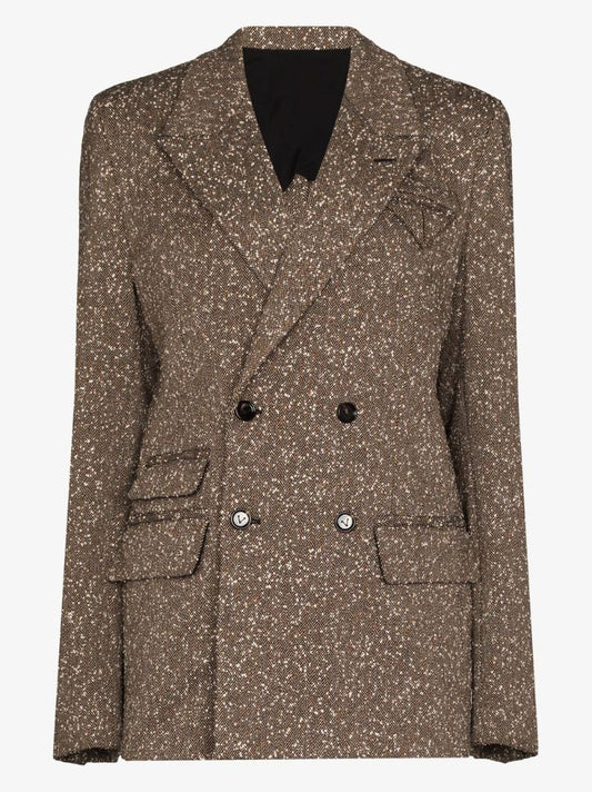 Double-breasted Herringbone Blazer