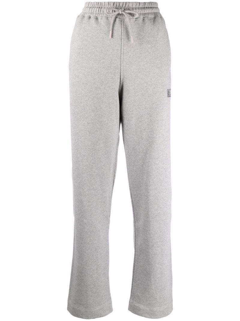 Grey Embroidered-logo Track Pants
