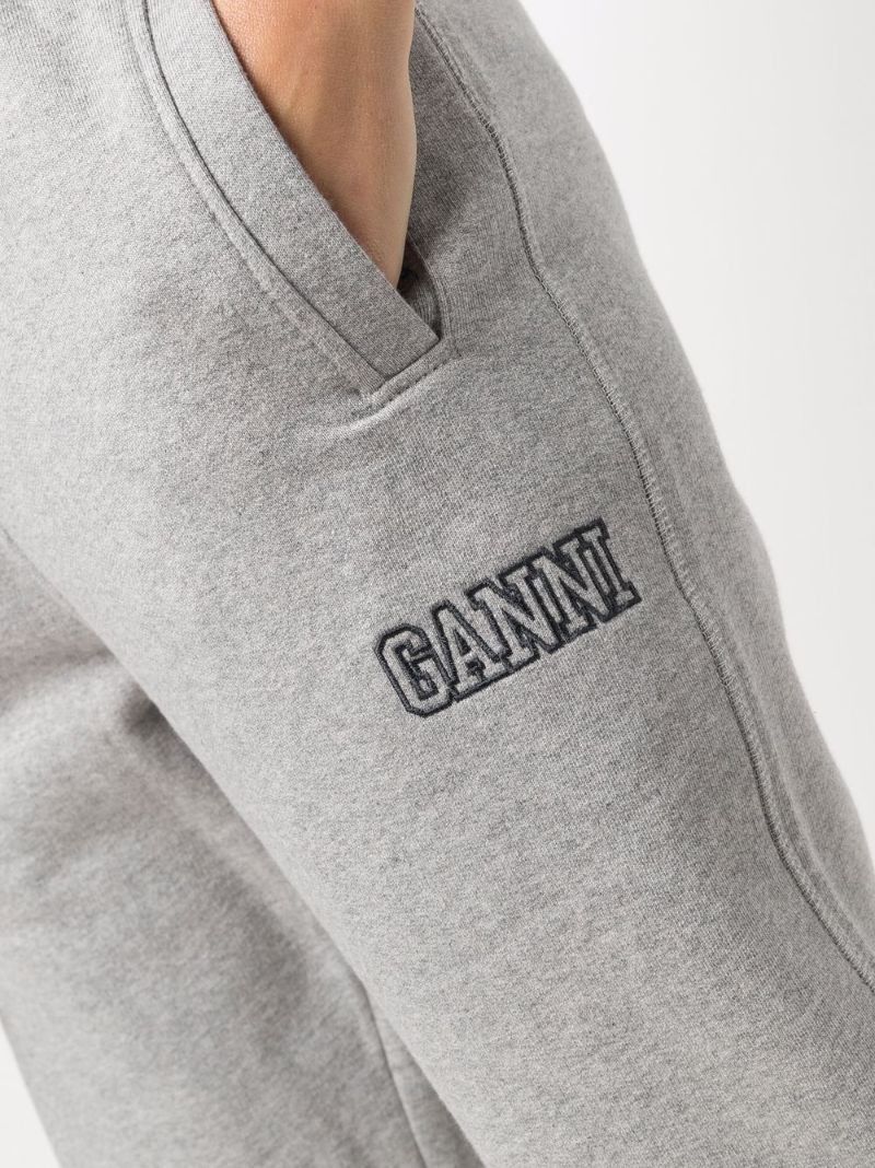 Grey Embroidered-logo Track Pants