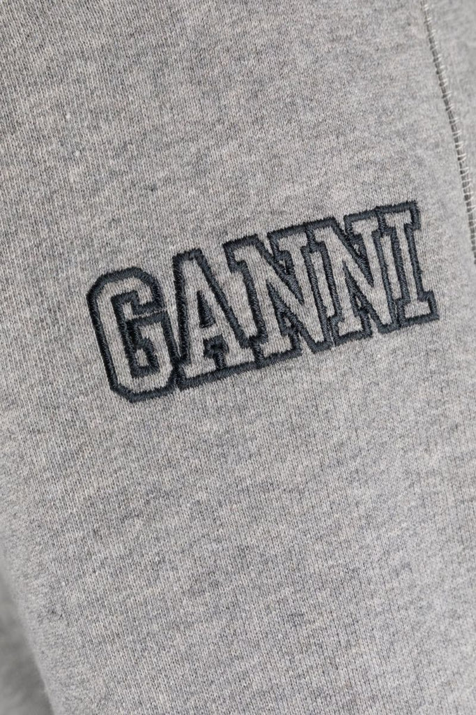Grey Embroidered-logo Track Pants