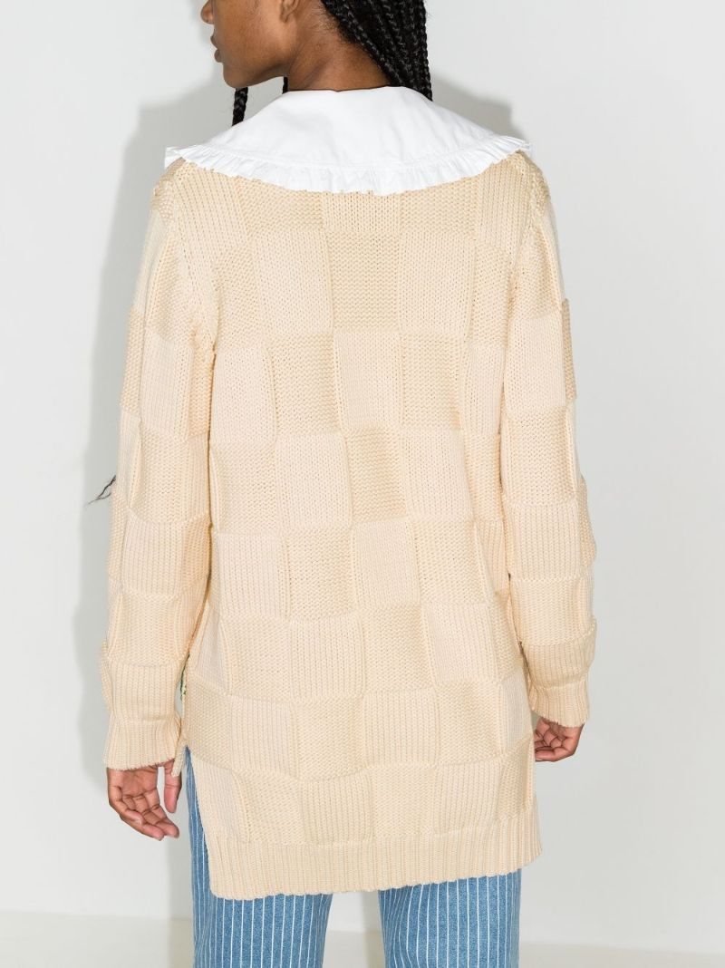 Smiley Poplin-collar Cardigan