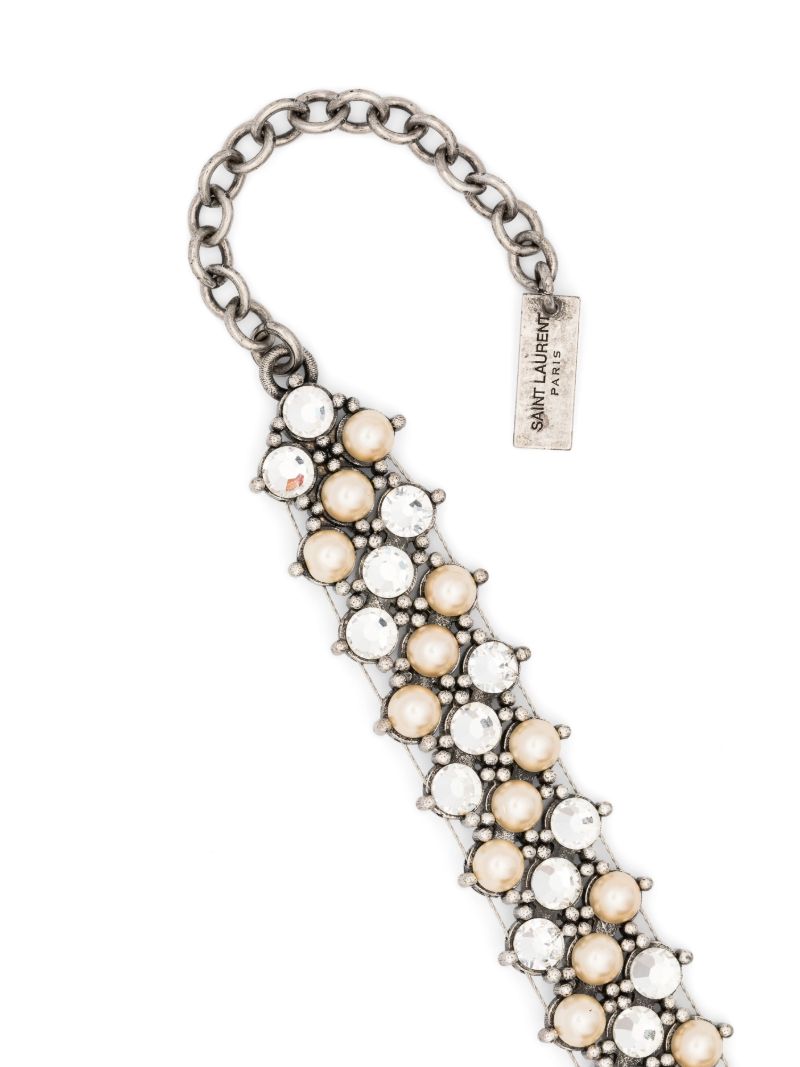 Silver-tone Crystal-embellished Choker Necklace