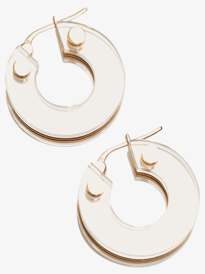 Gold-plated Bolt Hoop Earrings