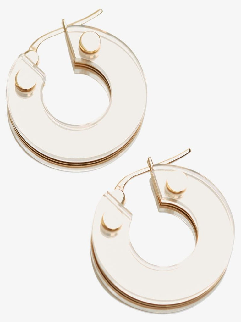 Gold-plated Bolt Hoop Earrings