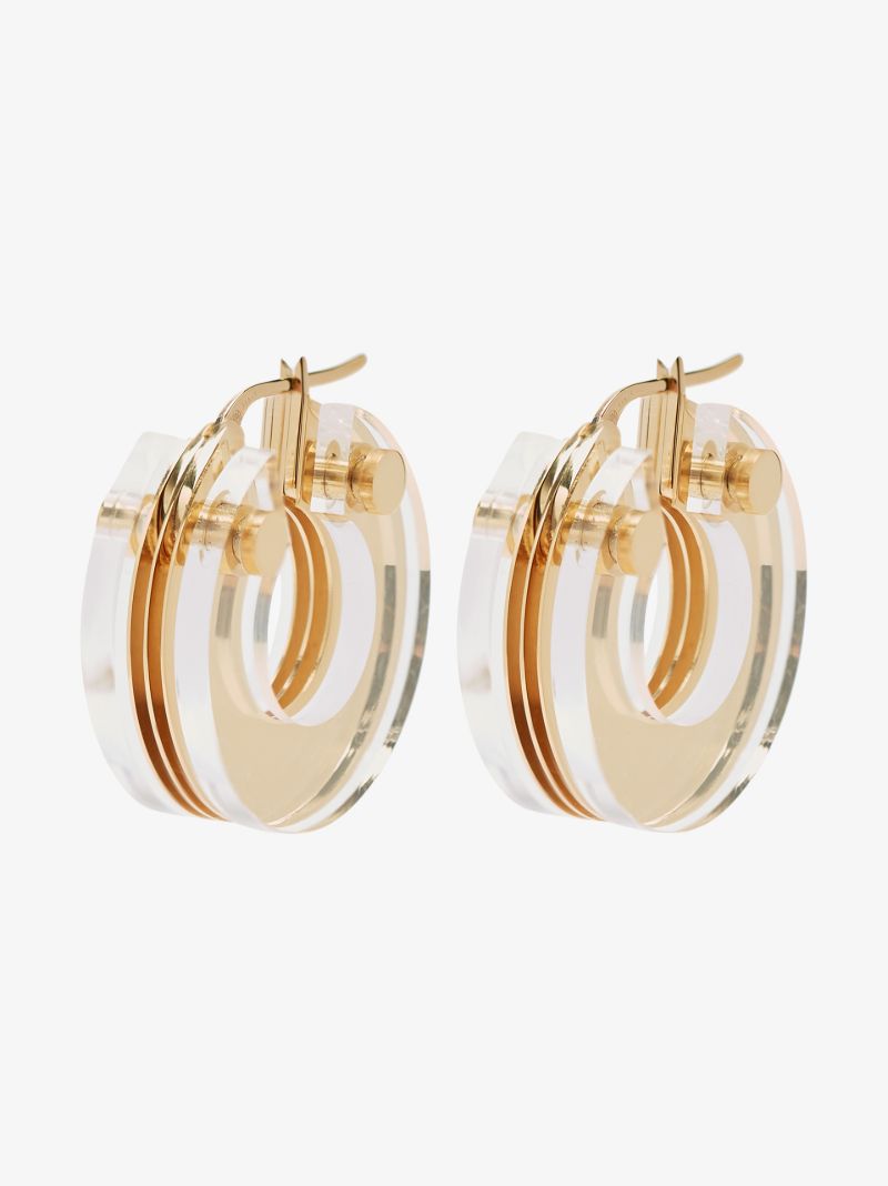 Gold-plated Bolt Hoop Earrings