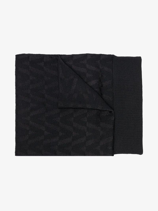 Black Optical Valentino Wool Scarf