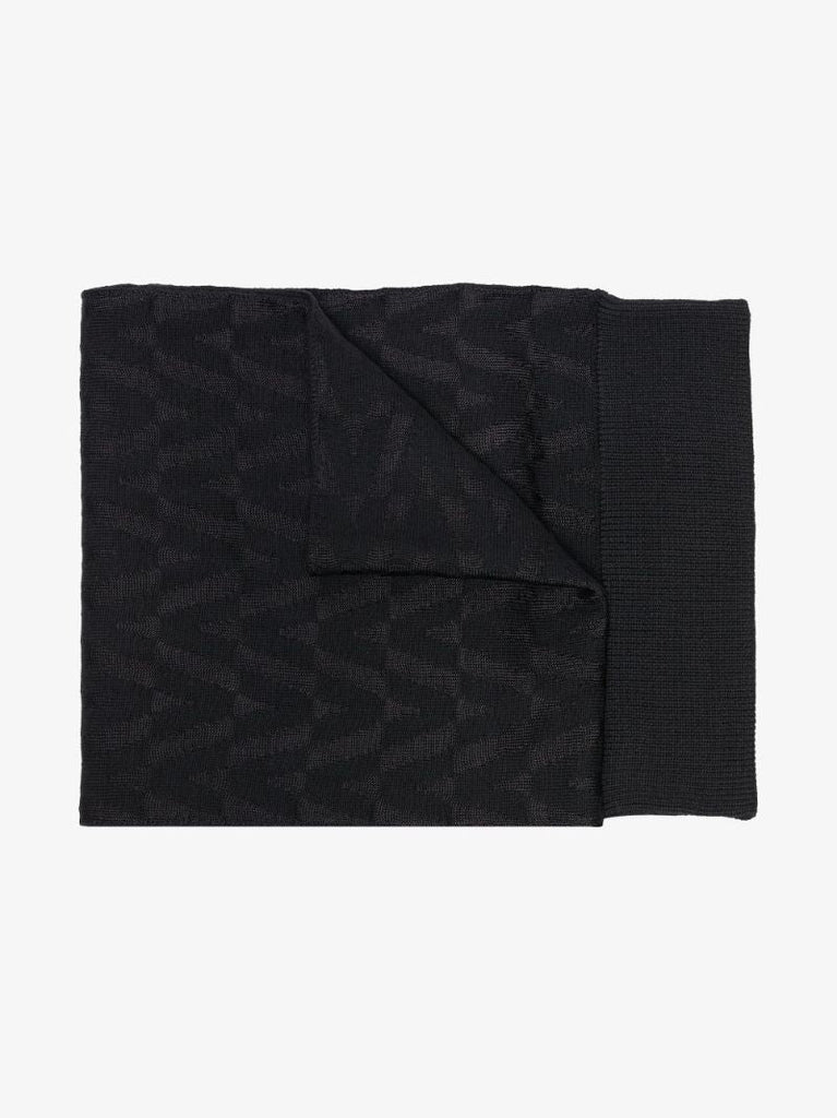 Black Optical Valentino Wool Scarf