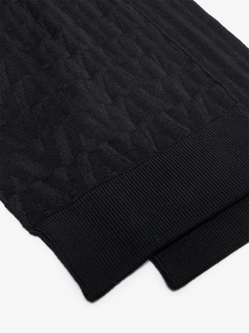 Black Optical Valentino Wool Scarf