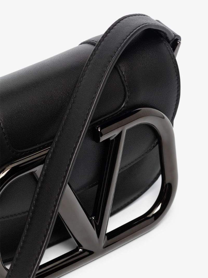 Black Supervee Small Leather Cross Body Bag