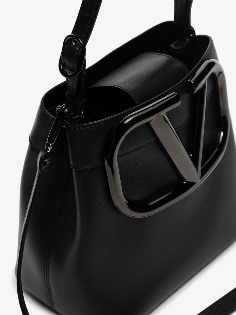 Black Supervee Leather Top Handle Bag