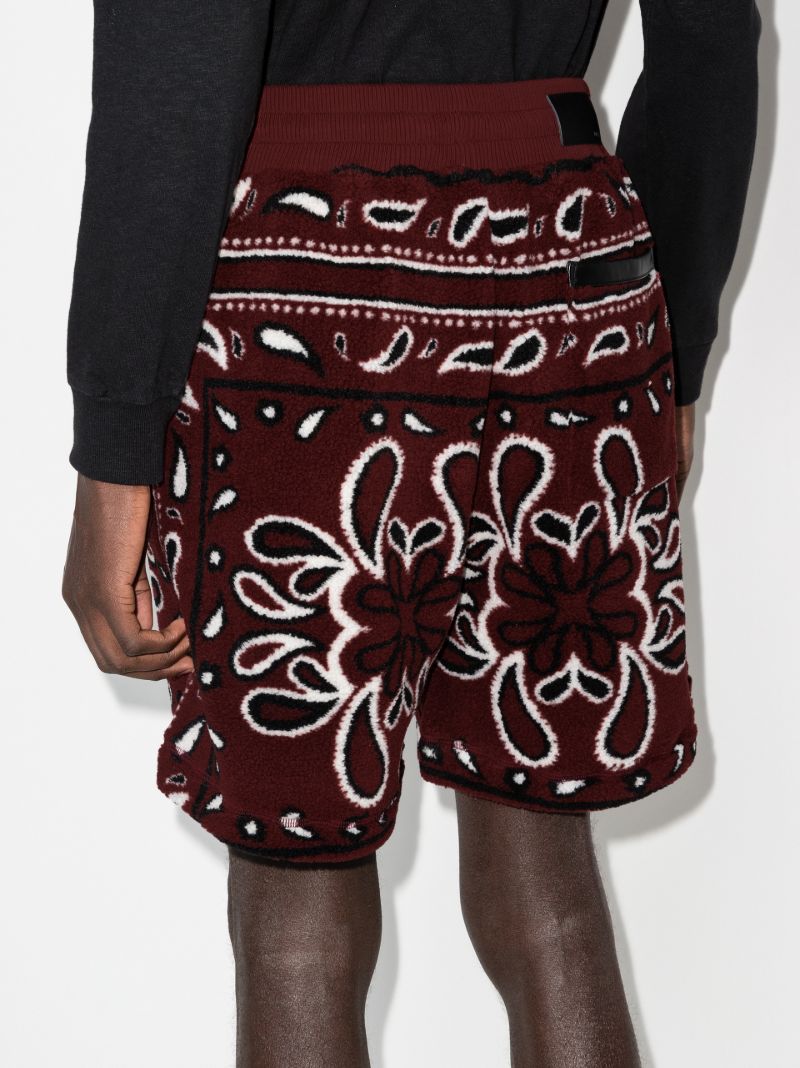 Bandana Print Fleece Track Shorts