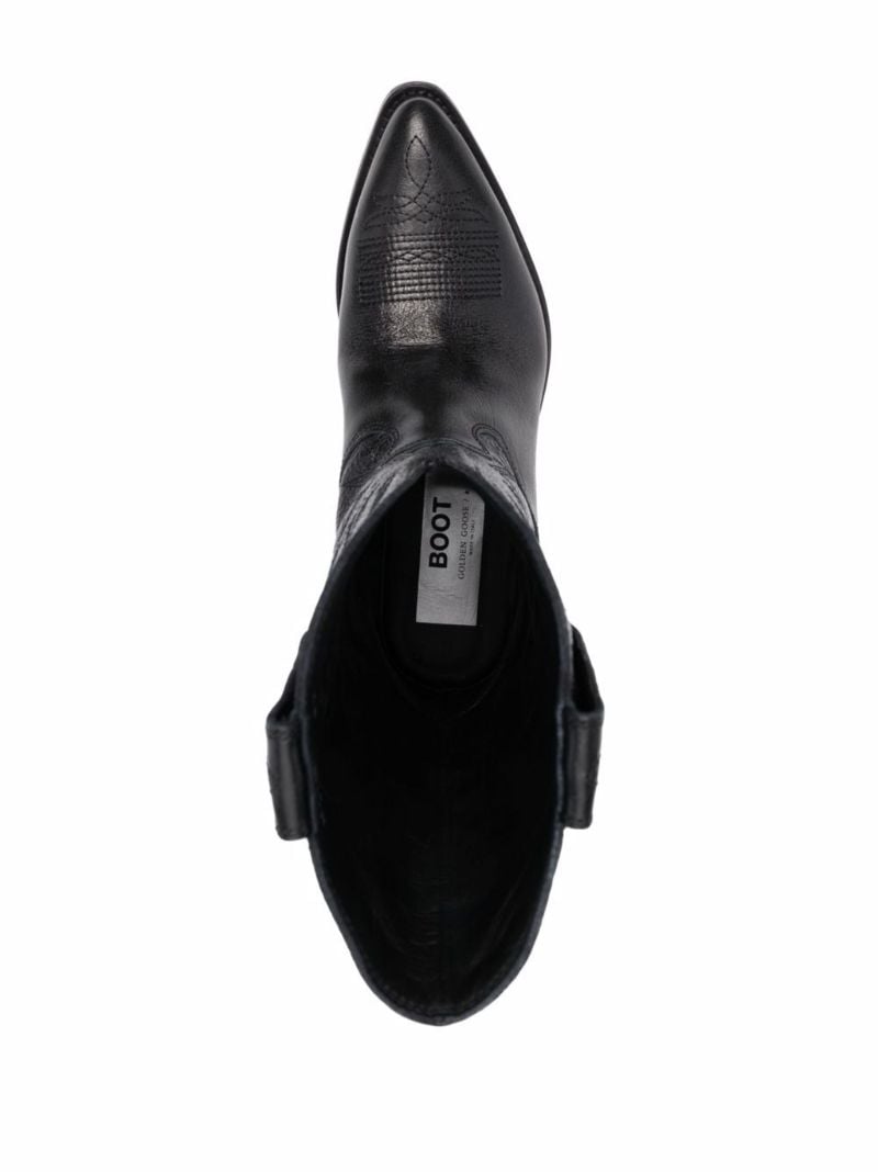 Black Wish Star Low Leather Boots