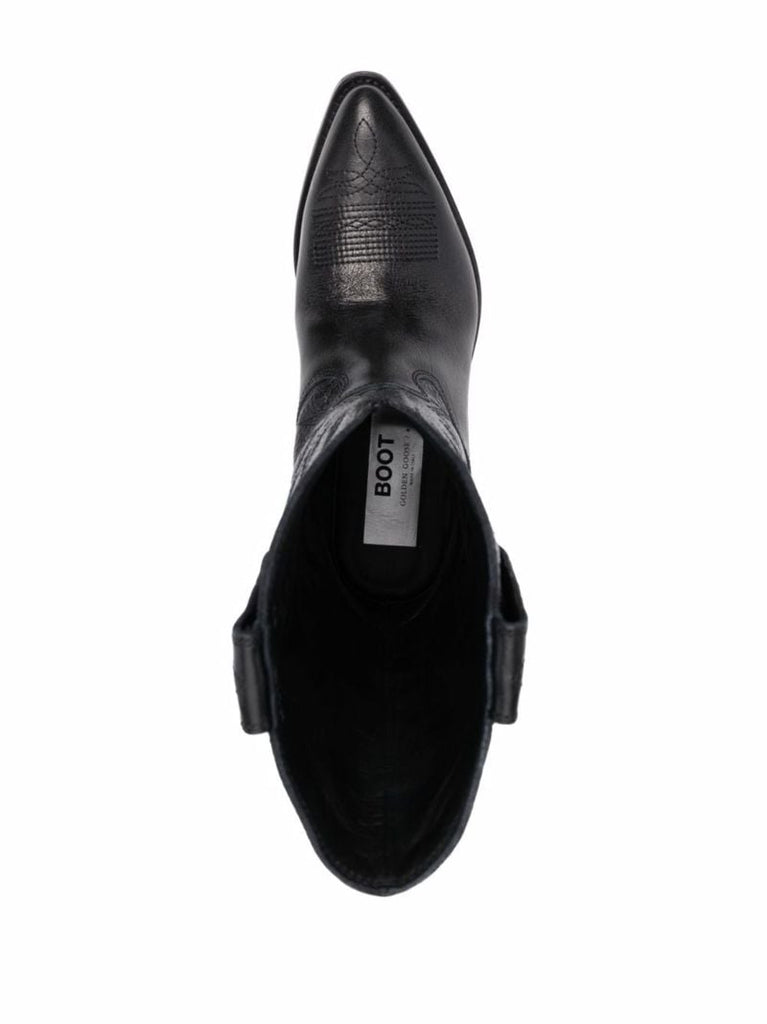 Black Wish Star Low Leather Boots