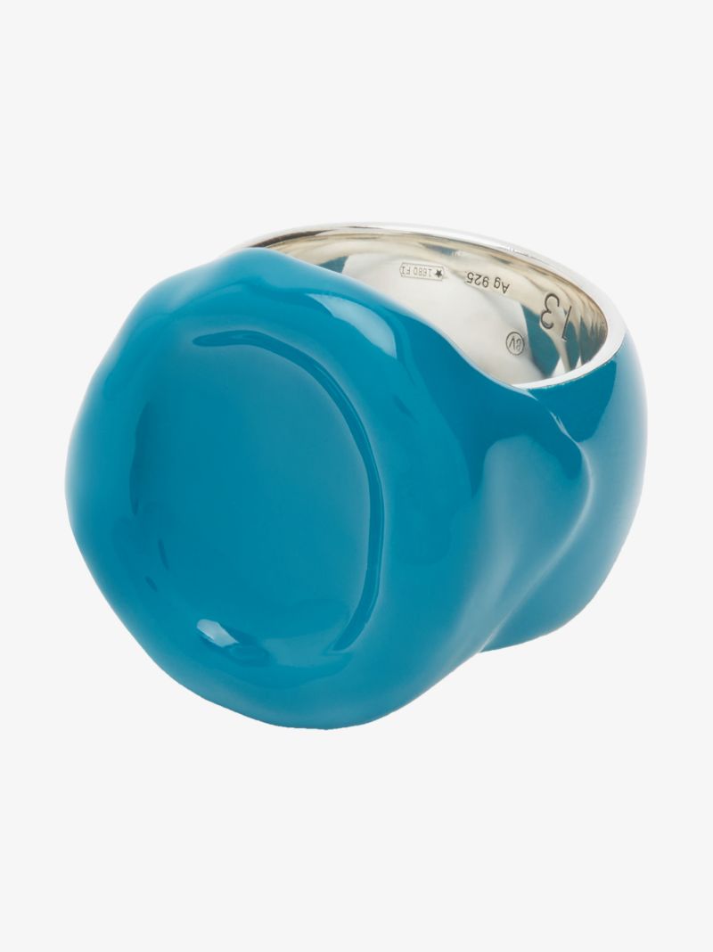 Sterling Silver Seal Enamel Signet Ring