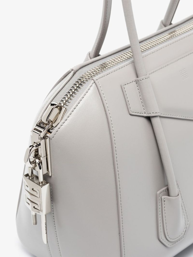 Grey Antigona Small Leather Tote Bag
