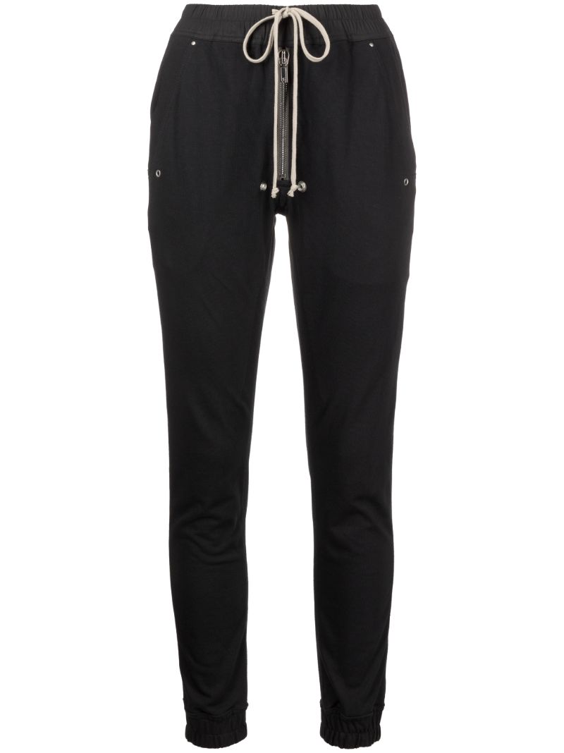 Black Drawstring Skinny Cotton Trousers