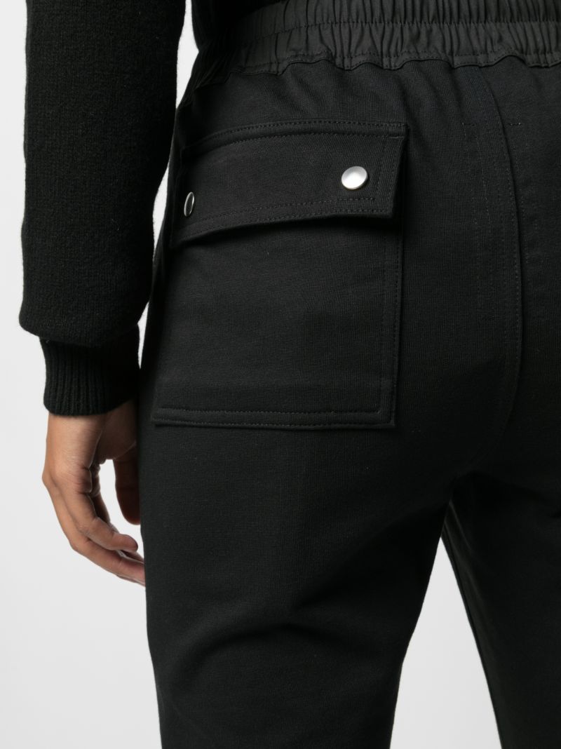 Black Drawstring Skinny Cotton Trousers